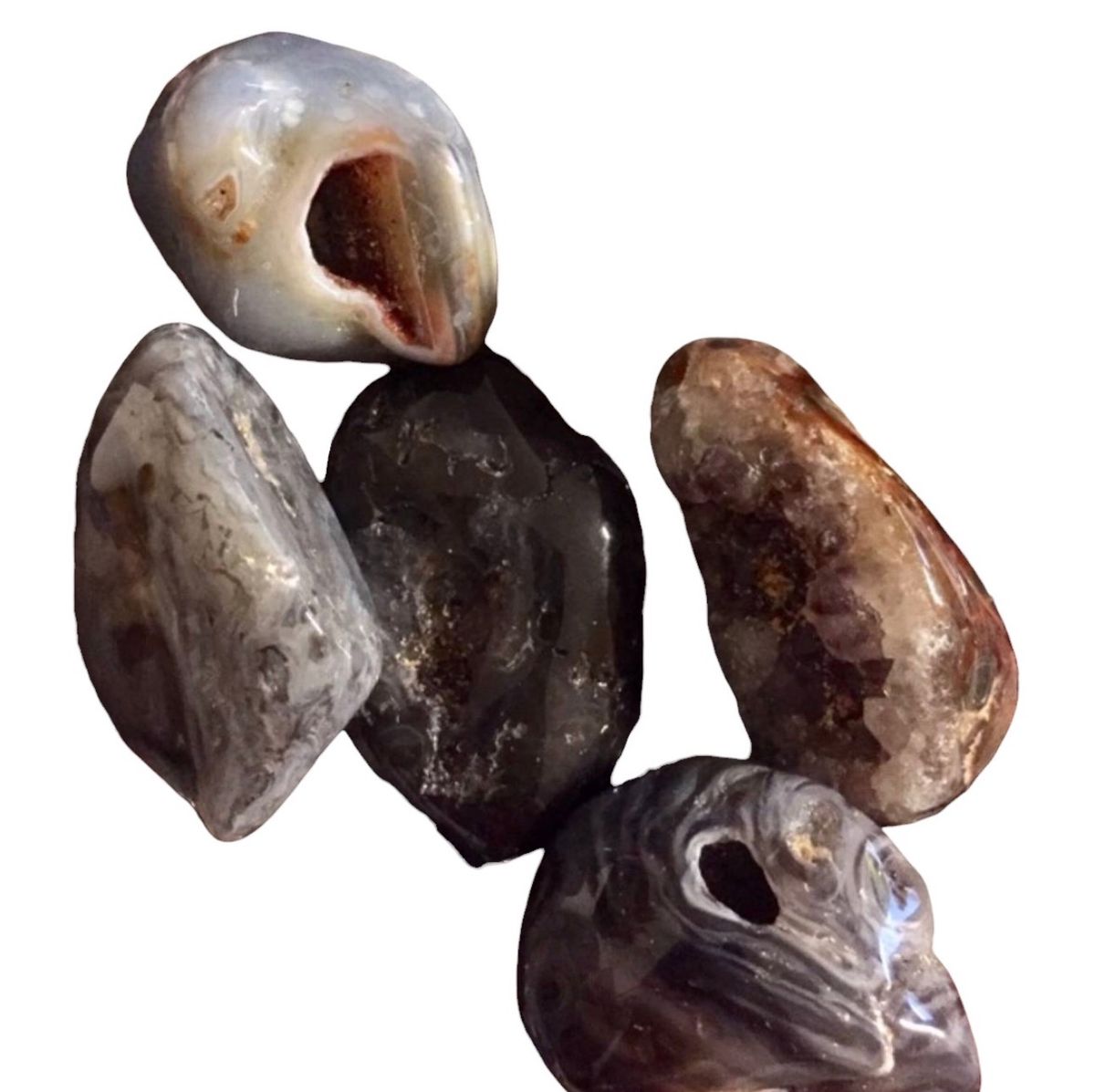 Agat Geode Slipt Sten XL