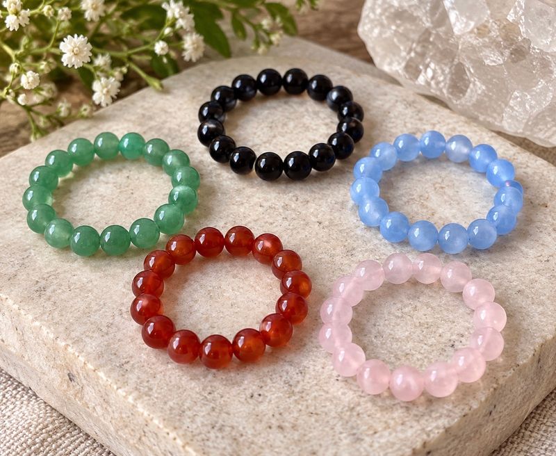Perle Ring 4mm Elastisk