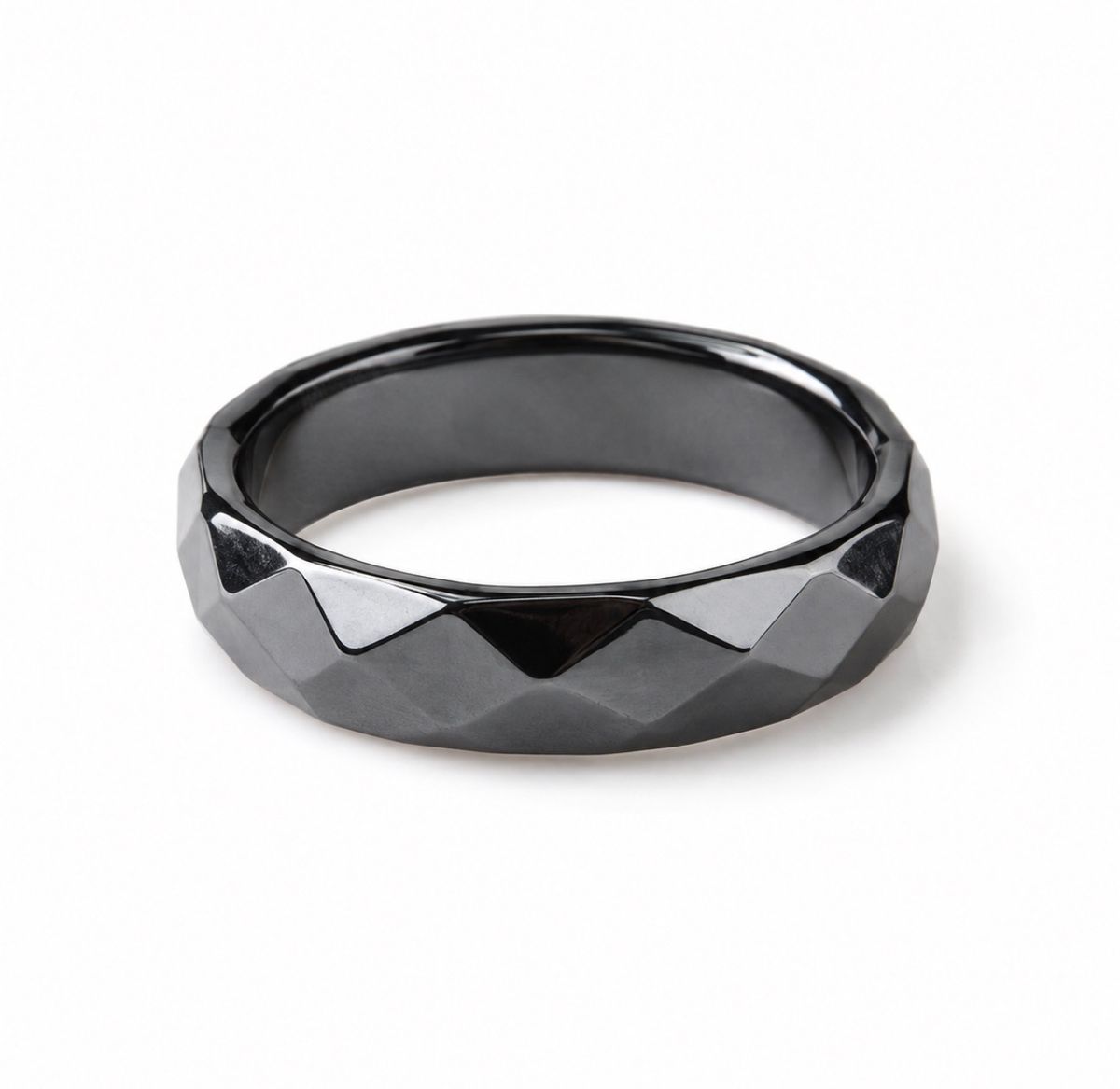 Hematitt 21mm Ring Fasettert