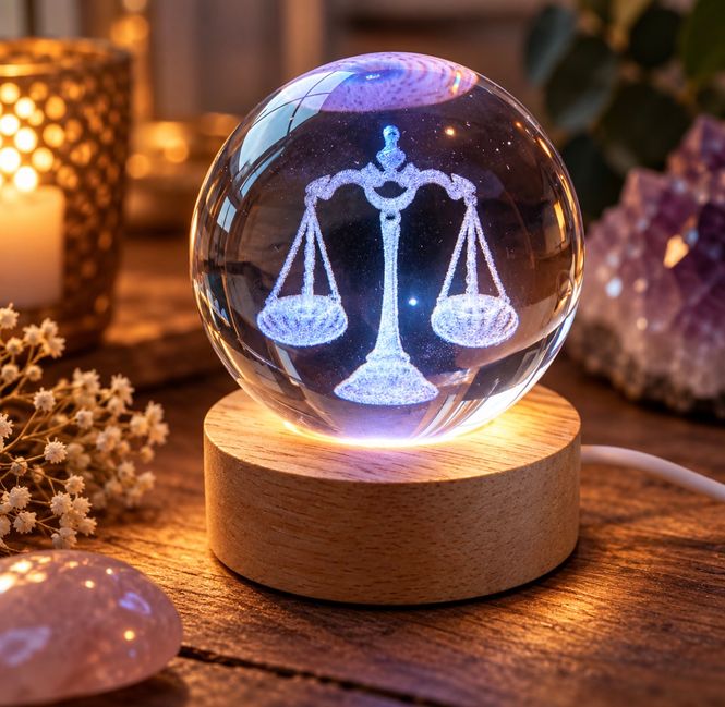 Hovedbilde Vekten Glasskule 3D - LED ...