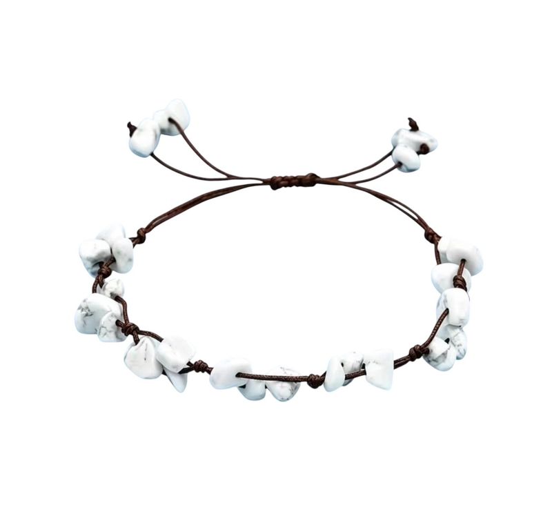 Hvit Hovlitt Justerbart Armbånd