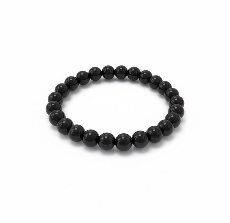 Obsidian Sort  8mm Armbånd 